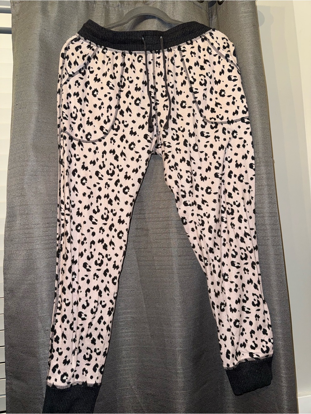 Karen Neuburger Light Pink and Black Leopard Lounge Joggers